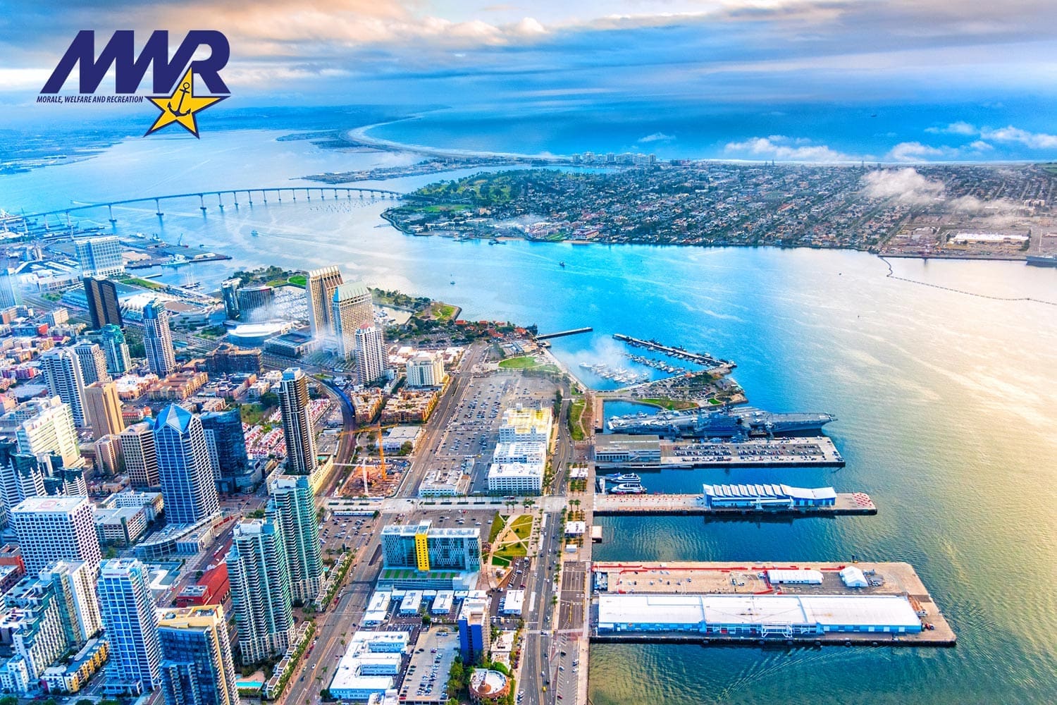 Featured image for San Diego MWR Tickets, showing an aerial view of San Diego